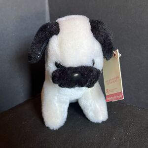VTG 1995 Purina Pets For People Plush Stuffed Black & White Puppy Dog 6 Inch